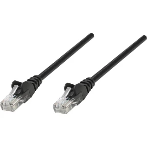 RJ45 mrežni priključni kabel CAT 5e SF/UTP [1x RJ45-utikač - 1x RJ45-utikač] 7.50 m crni, Intellinet slika