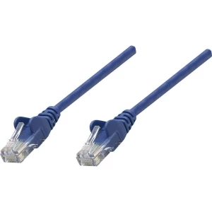 RJ45 mrežni priključni kabel CAT 5e U/UTP [1x RJ45-utikač - 1x RJ45-utikač] 0.50 m plavi, Intellinet slika