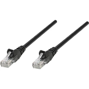 RJ45 mrežni priključni kabel CAT 5e U/UTP [1x RJ45-utikač - 1x RJ45-utikač] 15 m crni, Intellinet slika
