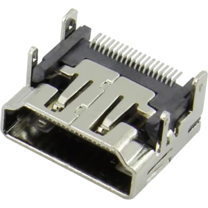 HDMI utični spojni ženski konektor Attend vodoravna ugradnja, srebrna, 1 kom. slika