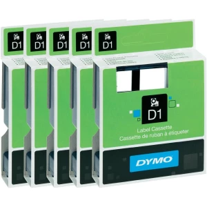 Traka za označavanje D1 DYMO boja trake: bijela, žuta, prozirna boja natpisa: crna 6 / 9 / 12 mm 7 m, komplet od 5 komada slika