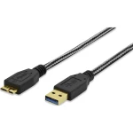 USB 3.0 priključni kabel [1x USB 3.0 utikač A - 1x USB 3.0 utikač Micro B] ednet 1 m crna pozlaćeni utični kontakti, UL certific