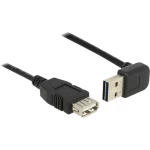 USB 2.0 priključni kabel pod kutom [1x USB 2.0 utikač A - 1x USB 2.0 ženski utikač A] 1 m crna dvostrani utikač, pozlaćeni utičn