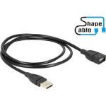 USB 2.0 priključni kabel [1x USB 2.0 utikač A - 1x USB 2.0 ženski utikač A] Delock 1 m crna fleksibilni dugovratni kabel