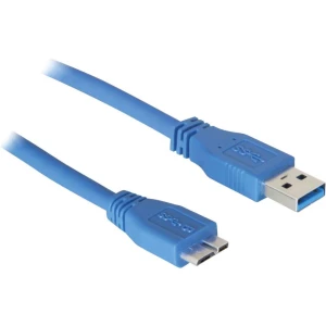 USB 3.0 priključni kabel [1x USB 3.0 utikač A - 1x USB 3.0 utikač Micro B] Delock 5 m plava pozlaćeni utični kontakti, UL certif slika
