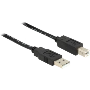 USB 2.0 priključni kabel [1x USB 2.0 utikač A - 1x USB 2.0 utikač B] Delock 20 m crna UL certificiran slika