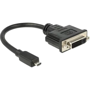HDMI / DVI adapter [1x HDMI utikač D Micro => 1x DVI-ženski utikač 24+5-polni] Delock crna slika