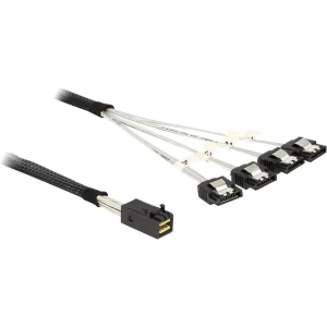 Priključni kabel za tvrdi disk [1x Mini-SAS-ženski utikač (SFF-8643) - 4x SATA utikač 7-polni.] Delock 0.50 m crna slika