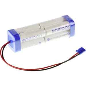 Paket baterija na punjenje 8 Mignon (AA) kabel, utikač NiMH Panasonic eneloop dvostruka kocka F2x2x2 Futaba 9.6 V 1900 mAh slika