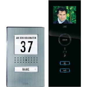 Video portafon s kablom komplet m-e modern-electronics 1 obiteljska kuća plemeniti čelik, crni slika