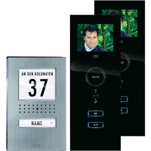 Video portafon s kablom komplet m-e modern-electronics 1 obiteljska kuća plemeniti čelik, crni slika