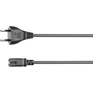 Strujni mrežni kabel [ Euro utikač - ženski utikač za male uređaje C7] 118025 Hama 5 m crna slika