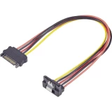 Strujni produžni kabel [1x SATA strujni utikač 15-pol. - 1x SATA strujna utičnica 15-pol.] 0.30 m crna, crvena, žuta Renkforce