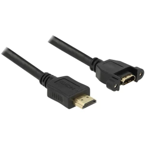 HDMI produžni kabel za ugradnju [1x HDMI utikač - 1x HDMI ženski utikač] Delock 0.25 m crna slika