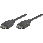 HDMI priključni kabel [1x HDMI utikač 1x HDMI utikač] Manhattan 1 m, crna, 1920 x 1080 piksela