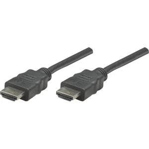 HDMI priključni kabel [1x HDMI utikač 1x HDMI utikač] Manhattan 1 m, crna, 1920 x 1080 piksela slika