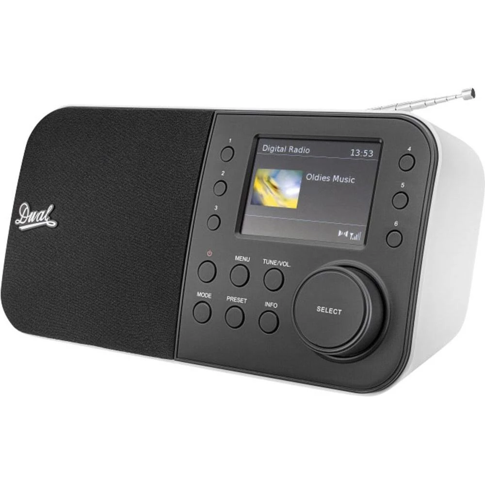 DAB+ stolni radio Dual DAB 55 AUX, DAB+, UKV crna, bijela slika