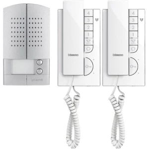 Komplet portafon s kablom 361021 Bticino 2 obiteljske kuće aluminij, bijela slika