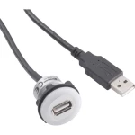 USB A ugradbena utičnica 2.0 utičnica, ugradbena 1 x USB A utičnica na 1 x USB A utikač sa rasvjetom Conrad sadržaj: 1 kom.