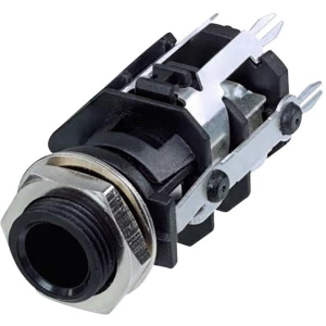 Klinken utični konektor, 6.35 mm utičnica, ugradbena, vertikalna, broj polova: 5 stereo, crne boje Rean AV RJ5VI-CON 1 kom. slika