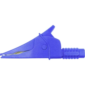 Sigurnosna krokodil spojka, utični priključak 4 mm CAT III 1000 V plave boje Cliff slika