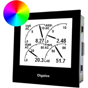 TDE Instruments DPM72-MP Digalox DPM72-MPN grafički DIN-mjerač za 500 V/60 mV DC s više zaslona i RGB pozadinskim osvjetljenjem, slika