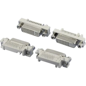 DVI utični konektor, utičnica, ugradbena, horizontalna, broj polova: 29 srebrne boje W & P Products 507-29-2-2-20 1 kom. slika