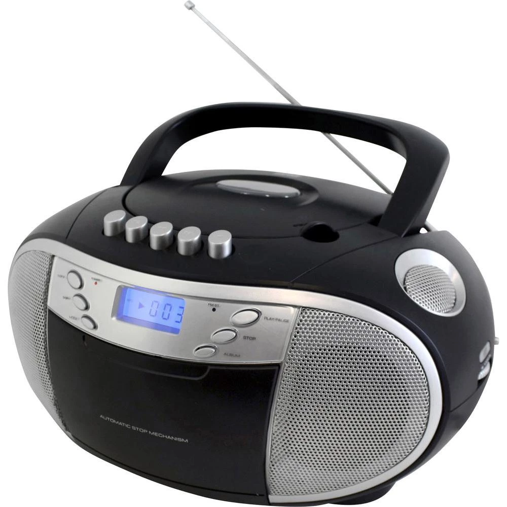 Soundmaster SCD6900 UKW/MW CD-player, kasetofon, CD-radio, džepni radio, UKW, crne boje slika