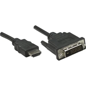 DVI / HDMI priključni kabel [1x HDMI-utikač 1x DVI-utikač 24+1pol.] 3 m crne boje Manhattan slika