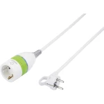 Strujni produžni kabel [šuko utikač -šuko spojnik] 1362917 renkforce bijela, zelena 3 m s međuutikačem