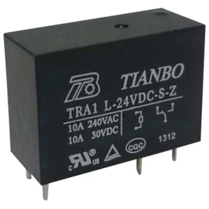 Relej za tiskanu pločicu 24 V/DC 12 A 1 preklopni Tianbo Electronics TRA1 L-24VDC-S-Z 1 kom. slika