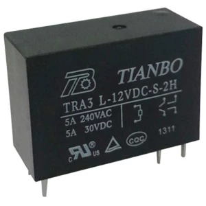Relej za tiskanu pločicu 12 V/DC 8 A 2 radni kontakt Tianbo Electronics TRA3 L-12VDC-S-2H 1 kom. slika