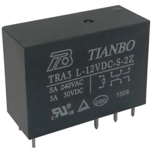 Relej za tiskanu pločicu 12 V/DC 8 A 2 preklopni Tianbo Electronics TRA3 L-12VDC-S-2Z 1 kom. slika