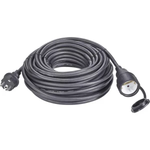 Strujni produžni kabel [šuko utikač -šuko spojnik] renkforce 16 A crna 20 m slika