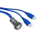 USB ugradbena utičnica 3.0 USB-13-BK 2 x USB-utičnica tip A na 2 x USB-utikač tip A s kabelom 60 cm Conrad 1 kom.