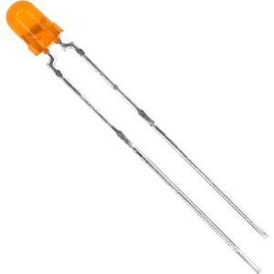 Ožičana LED dioda, narančasta, okrugla 3 mm 13 mcd 60 ° 30 mA 2.4 V Vishay TLHO4400 slika