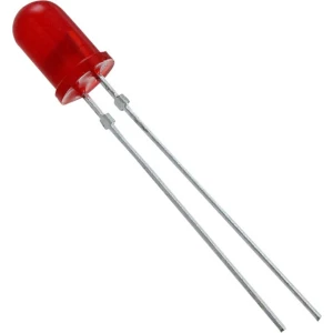 Ožičana LED dioda, crvena, okrugla 5 mm 12 mcd 60 ° 30 mA 2 V Vishay TLHR5401 slika