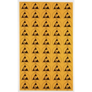 Oznake upozorenja za ESD područja 50 kom. žute, crne boje (D x Š) 30 mm x 25 mm Wolfgang Warmbier 2850.3025 samoljepljiva slika