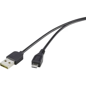 Priključni kabel Renkforce USB 2.0 A/mikro B 1,8 m s prekretnim utikačem - pogrešno priključenje kabla više nije moguće slika
