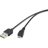 Priključni kabel Renkforce USB 2.0 A/mikro B 1,8 m s prekretnim utikačem - pogrešno priključenje kabla više nije moguće