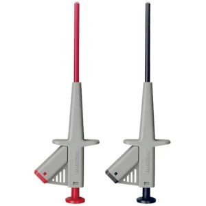 Set sigurnosnih krokodil spojki, utičnica 4 mm CAT III 1000 V crna, crvena Beha Amprobe 370010 slika