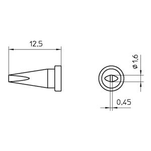 Vrh za lemljenje oblik dlijeta Weller LT ASL veličina vrha 0.45 mm duljina vrha 13 mm sadržaj 1 kom. slika