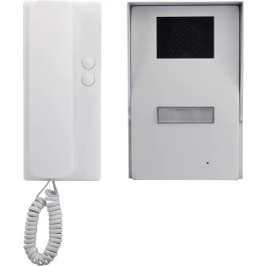 Portafon s kablom, komplet Basetech 1 obiteljska kuća, srebrna, bijela slika
