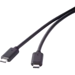 USB 3.1 priključni kabel [1x USB-C™ utikač - 1x USB-C™ utikač] 0.50 m crne boje, pozlaćeni utični kontakti renkforce