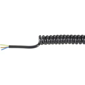 Spiralni kabel H05VVH8-F 1000 mm / 3000 mm 3 x 1.5 mm crne boje Baude 31529P 1 kom slika