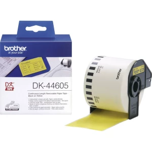Brother traka s etiketama tip DK-44605, DK44605, neljepljivi beskrajni papir za etikete wiederablösbar (62 mm x 30,48 m), žuta, slika