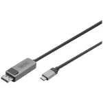 Digitus DB-300334-020-S DisplayPort / USB-C® adapter [1x USB-C® - 1x muški konektor DisplayPort] crna sa zaštitom, okrugli 2 m