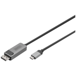 Digitus DB-300334-020-S DisplayPort / USB-C® adapter [1x USB-C® - 1x muški konektor DisplayPort] crna sa zaštitom, okrugli 2 m slika