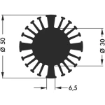LED rashladno tijelo 2.3 K/W (promjer x V) 50 mm x 25 mm Fischer Elektronik SK 602 25 SA