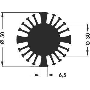 LED rashladno tijelo 2.3 K/W (promjer x V) 50 mm x 25 mm Fischer Elektronik SK 602 25 SA slika